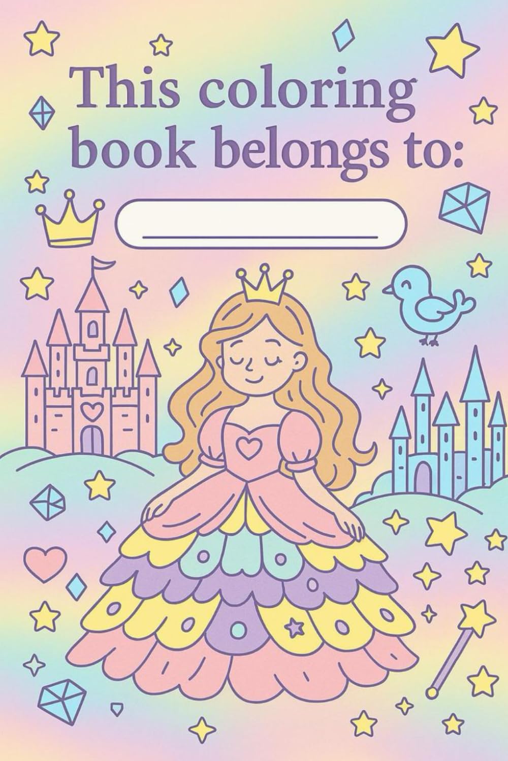 COLORING BOOK FOR KIDS: Cute Animals Coloring Book / Farm Animals Coloring Book / Dinosaurs Coloring Book / Vehicles Coloring Book / Princess & Unicorn Coloring Book