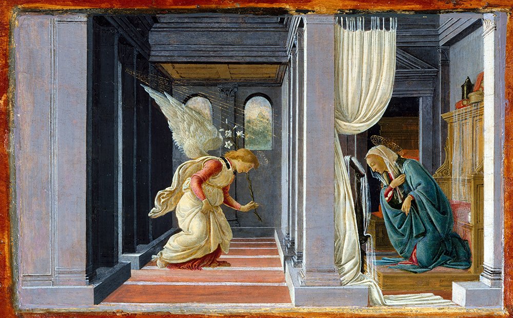 Annunciazione de Botticelli impression mate extra large de qualité musée - 5