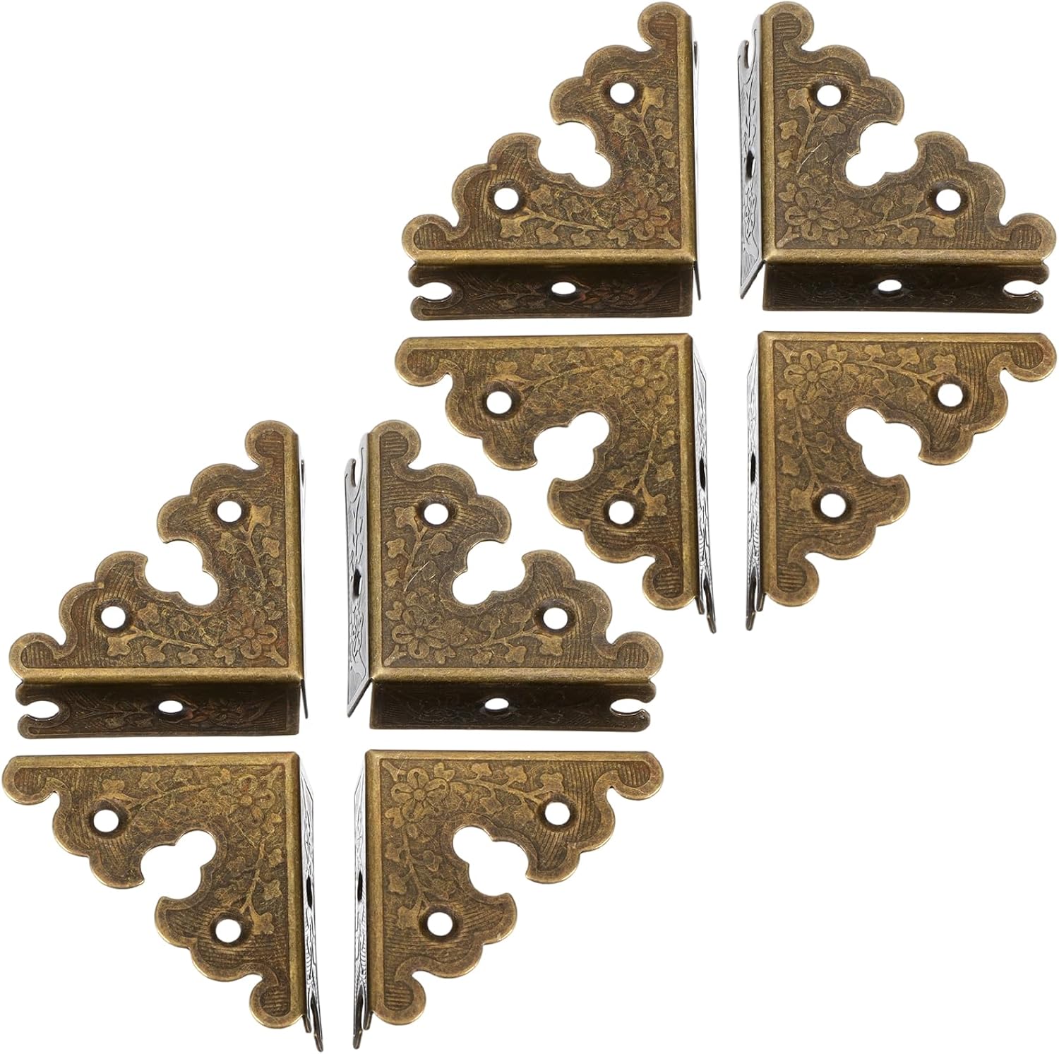 Mabor Metal Corner Protector, 8 Pcs Antique Bronze Decorative Brackets