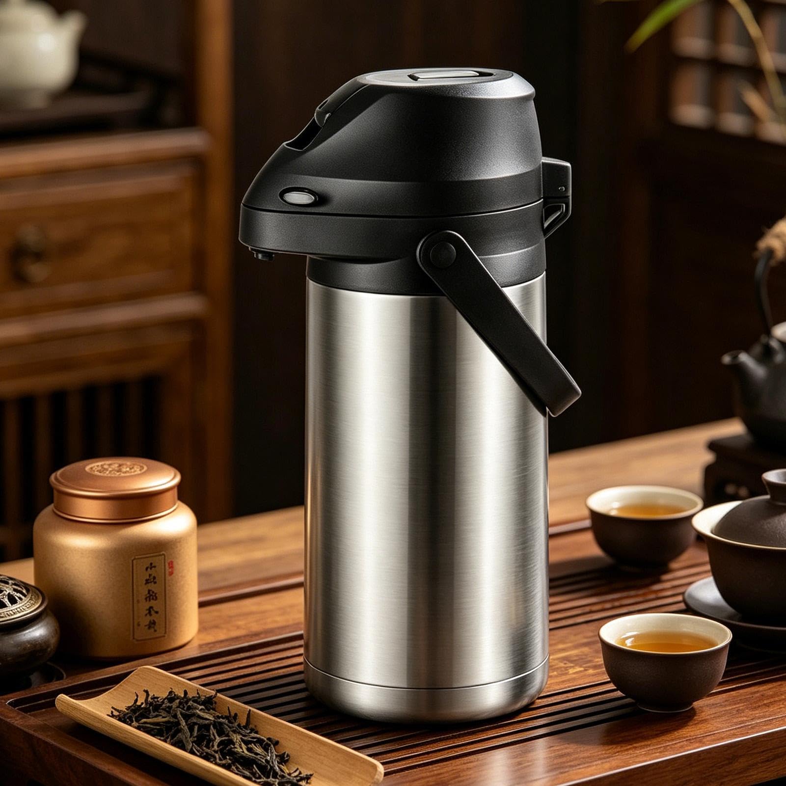 Tumbler da Viaggio Termico Borraccia Isolata a Pulsante da 1,9 L | Da Caffè Isolata per Caffè, Tè, Bevande, Viaggi, Casa, Scuola, Ufficio, Campeggio e