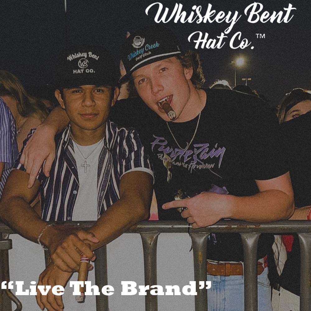 WHISKEY BENT HAT CO. The Johnny Cash Adjustable Snapback Roped Hat Black - Image 6