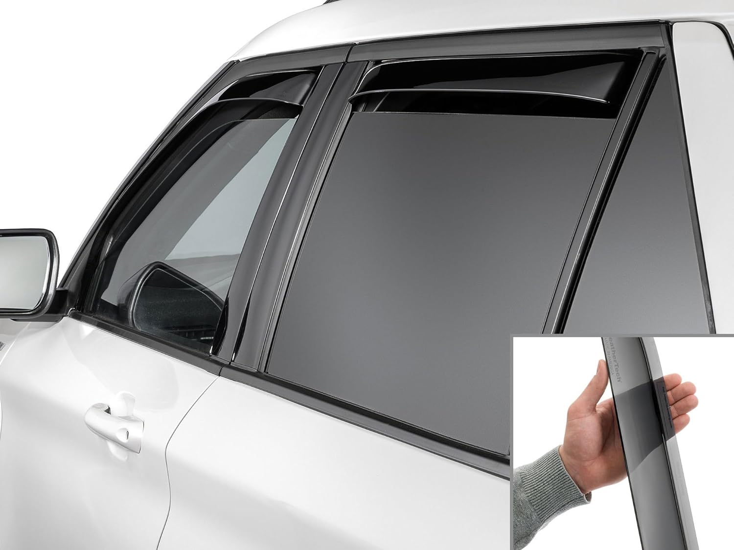 WeatherTech Custom Fit Side Window Deflectors for Ford Explorer, Explorer Hybrid, Explorer ST - (82954IM), Dark Tint
