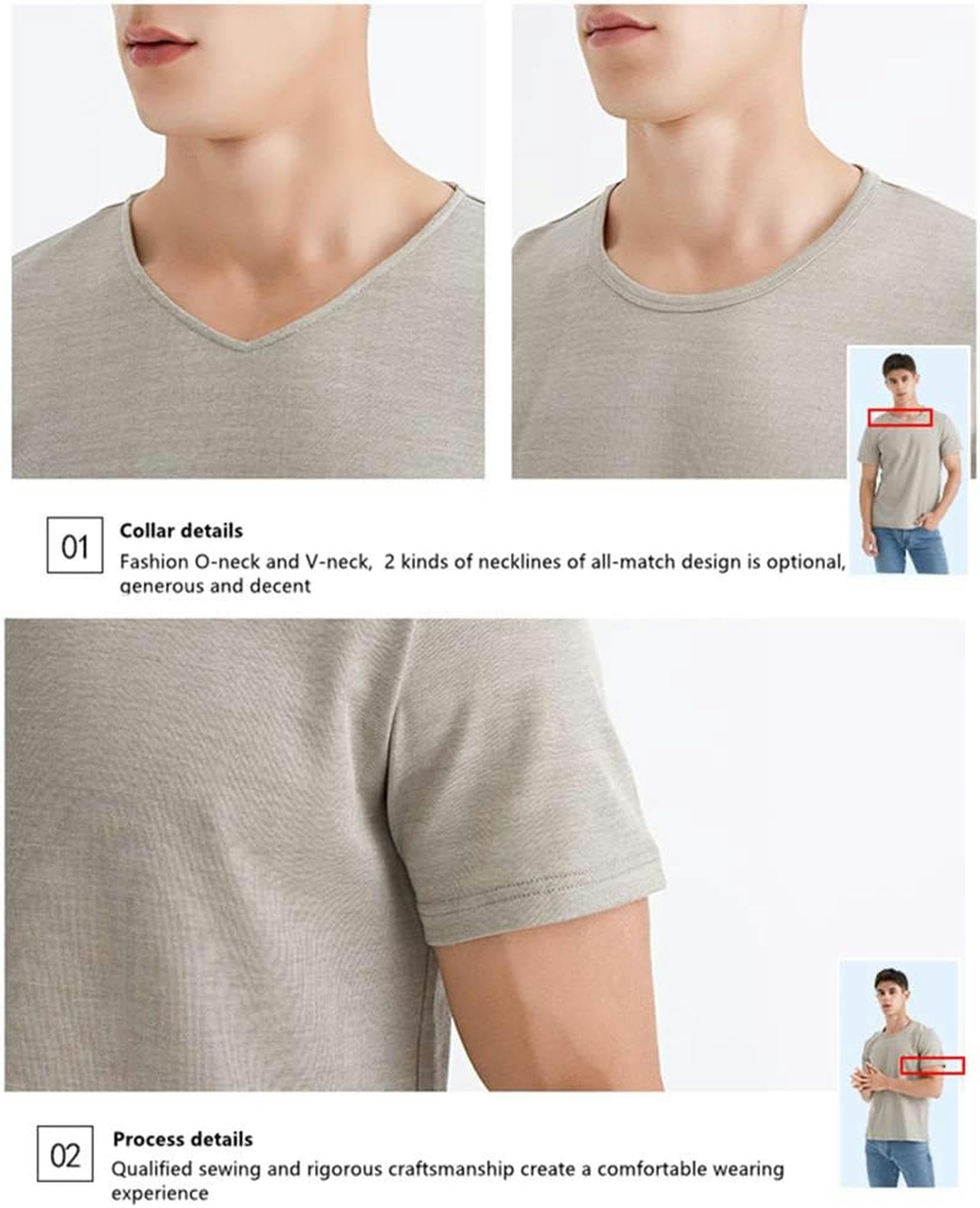 T -Shirt Maschile, Fibra d'Argento, Abbigliamento Protettivo per Radiazioni Elettromagnetiche, Protezione del Computer/Telefono Cellulare/TV EMF