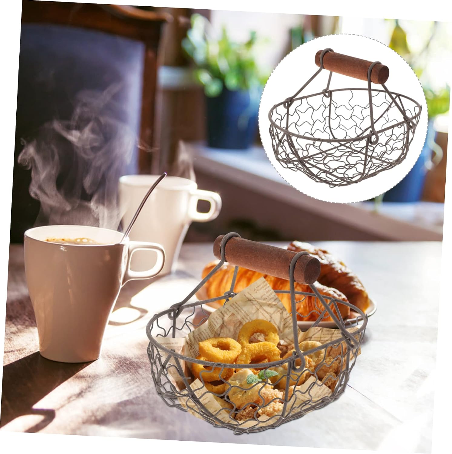 VOSAREA Innovative Fruit Basket Iron and Storage Basket Kitchen Pantry Decor Vegetable Rack for