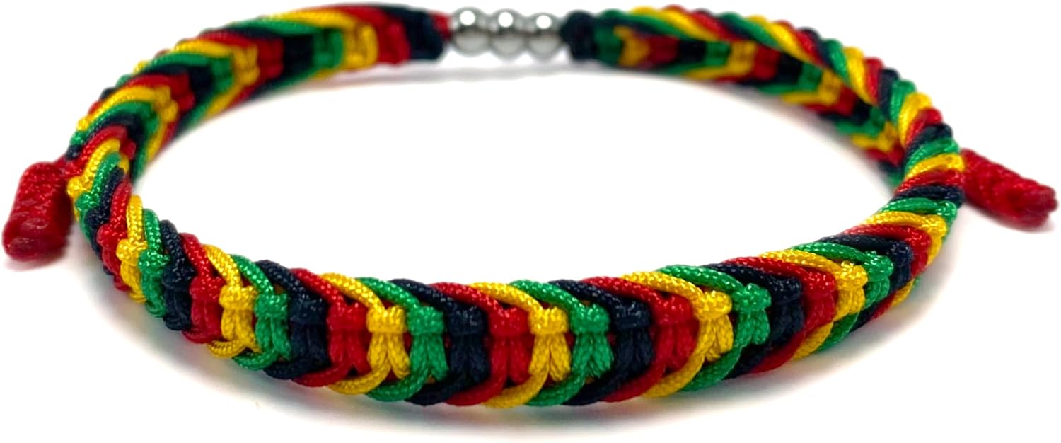 LAMIBEE Country Proud, Country Flag Color Tibetan Wrist Wrap Bracelet, Amulet and Boho Style Rope Bracelet and Bangles for Women, Men, String Thread Bracelets