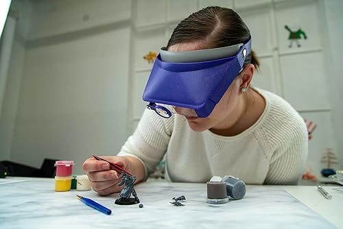 Miniatura 3 de Excel Blades MagniVisor - Lupas para la cabeza, auriculares montados en la cabeza, lupa para leer electrónica, reparación de relojes (1.8X, 2.3X,