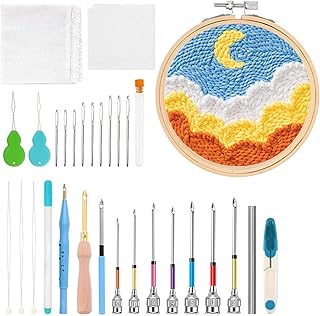 Knkoseia パンチニードルキット, 刺繍縫製ツール, 縫製・糸・衣服・手芸プロジェクト・キルト・タオル用精密パンチニードルキット