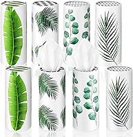 Vista 1 de Cunhill Paquete de 8 soportes para pañuelos de automóvil con tejido facial, cilindro a granel, cajas redondas para viajes, apto para portavasos