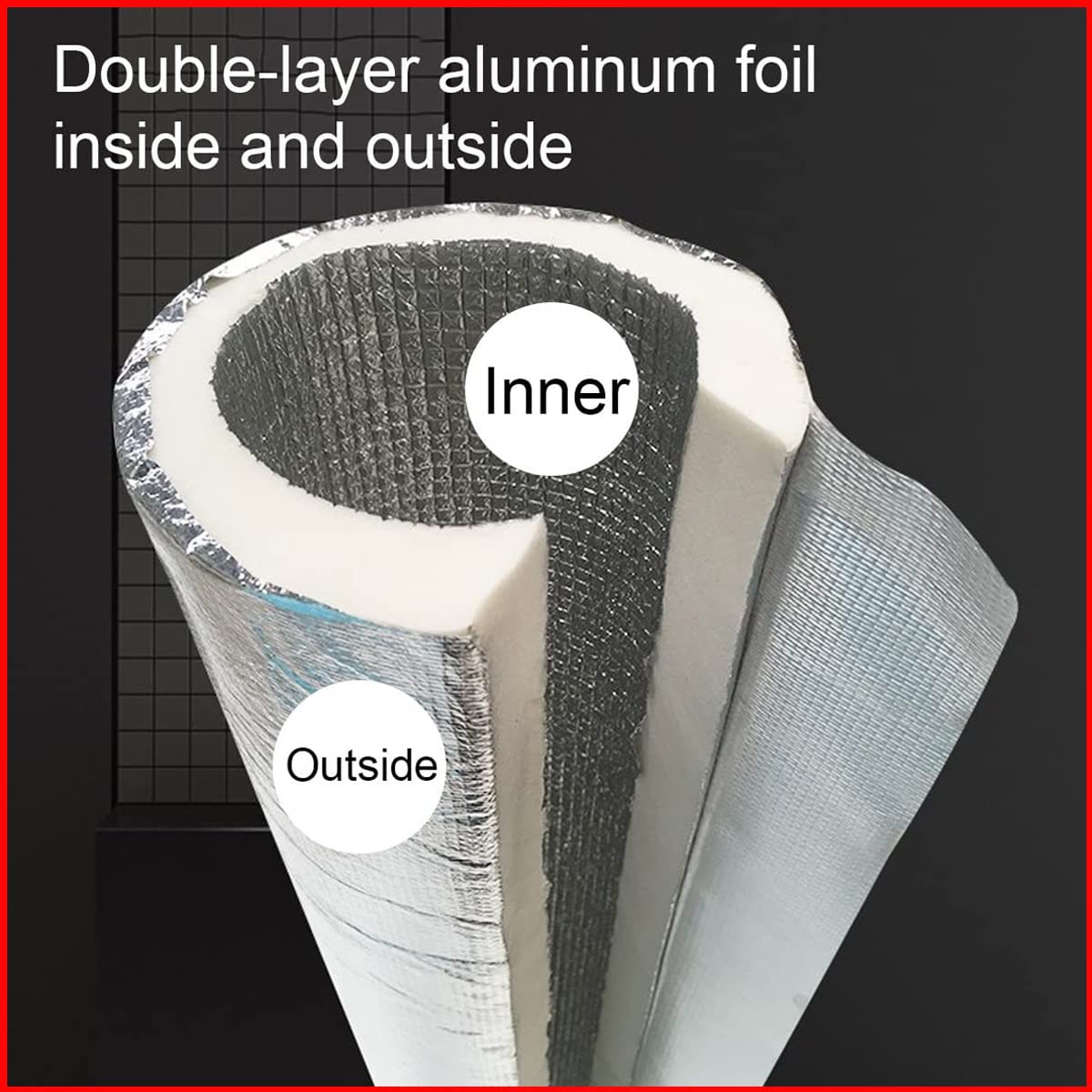 Aislamiento de tuberías Autoadhesivo,Tubo de Espuma de Aislamiento de tuberías,Impermeable/Anticongelante/Retardante para Tubos de Agua Caliente de Aire Acondicionado Solar al Aire Libre