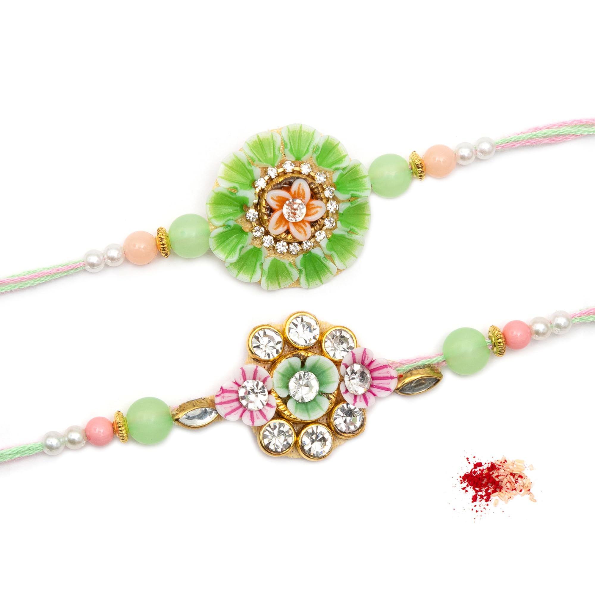 Rakhi for Brother With Tilak Material & Greeting Card - Pack of 2 Rakhi-image-23