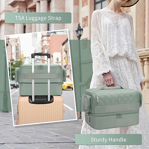 Miniatura 6 de OCHEAL Organizador de esmalte de uñas, sostiene lámpara de uñas y más de 45 botellas 2 en 1, estuche de almacenamiento de esmalte de uñas