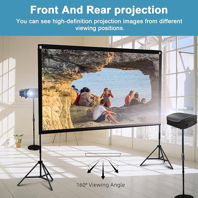 Pantalla Proyector 120 Pulgadas Portátil con Trípode TOWOND miniatura 5