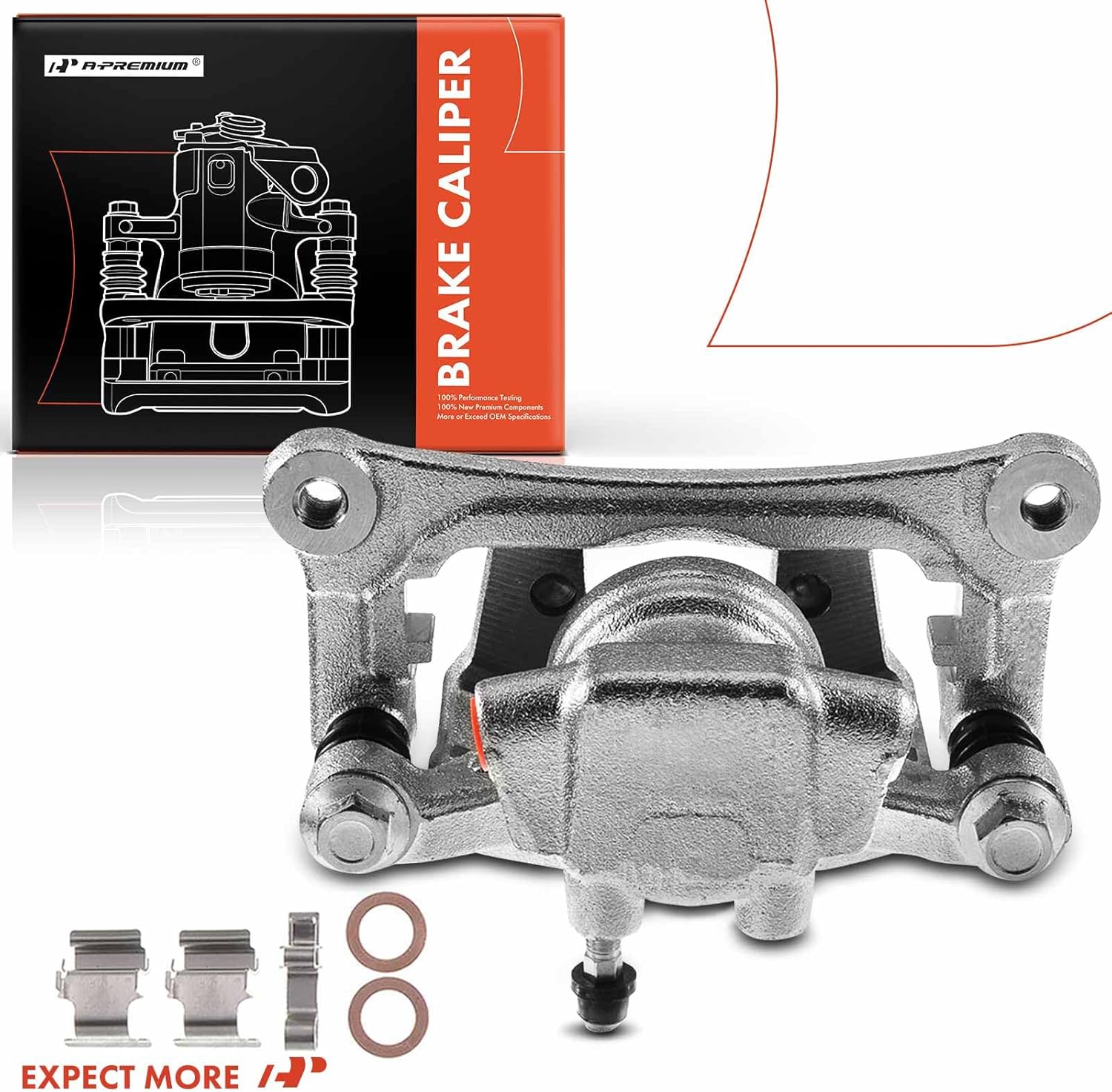 A-Premium Disc Brake Caliper Assembly with Bracket Compatible with Select Mitsubishi Models - Endeavor 2004-2008/2010-2011, V6 3.8L - Rear Left Driver Side