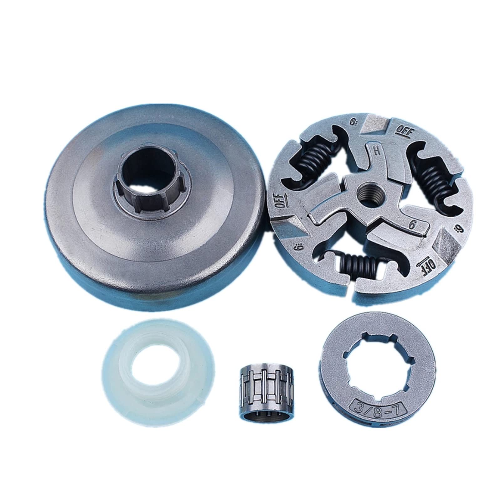 Kit de engranaje de tornillo sin fin de llanta de rueda dentada de tambor de embrague 3/8 apto for Jonsered 2159 CS2156 CS2159 CS 2156 motosierra 7 piezas de repuesto de dientes