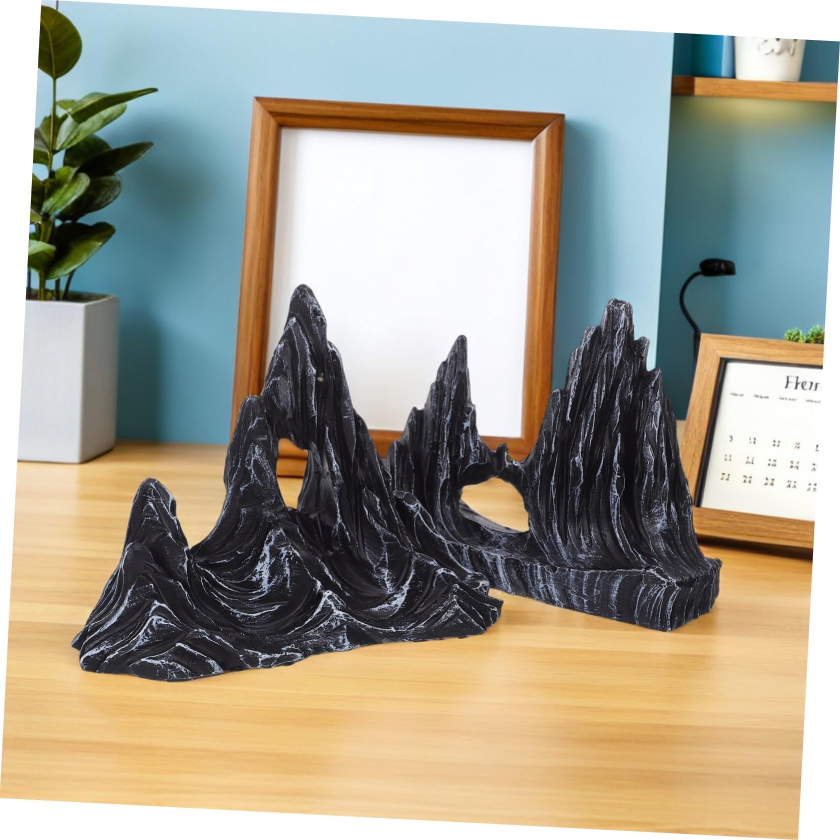 ULTECHNOVO 2piezas Adorno De Micropaisaje para Pecera Figuras De Roca De Resina Decoración De Colina Artificial Subacuática para Acuario Adorno De Paisaje para Manualidades Colina De Montaña