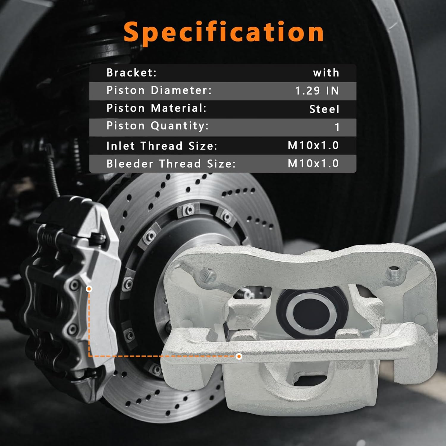 2 Pcs Rear Brake Calipers with Bracket Fit for 2007-2010 Hyundai Elantra, Left & Right Driver and Passenger Side Rear Brake Caliper Assembly Replace for 19B3456 19B3457