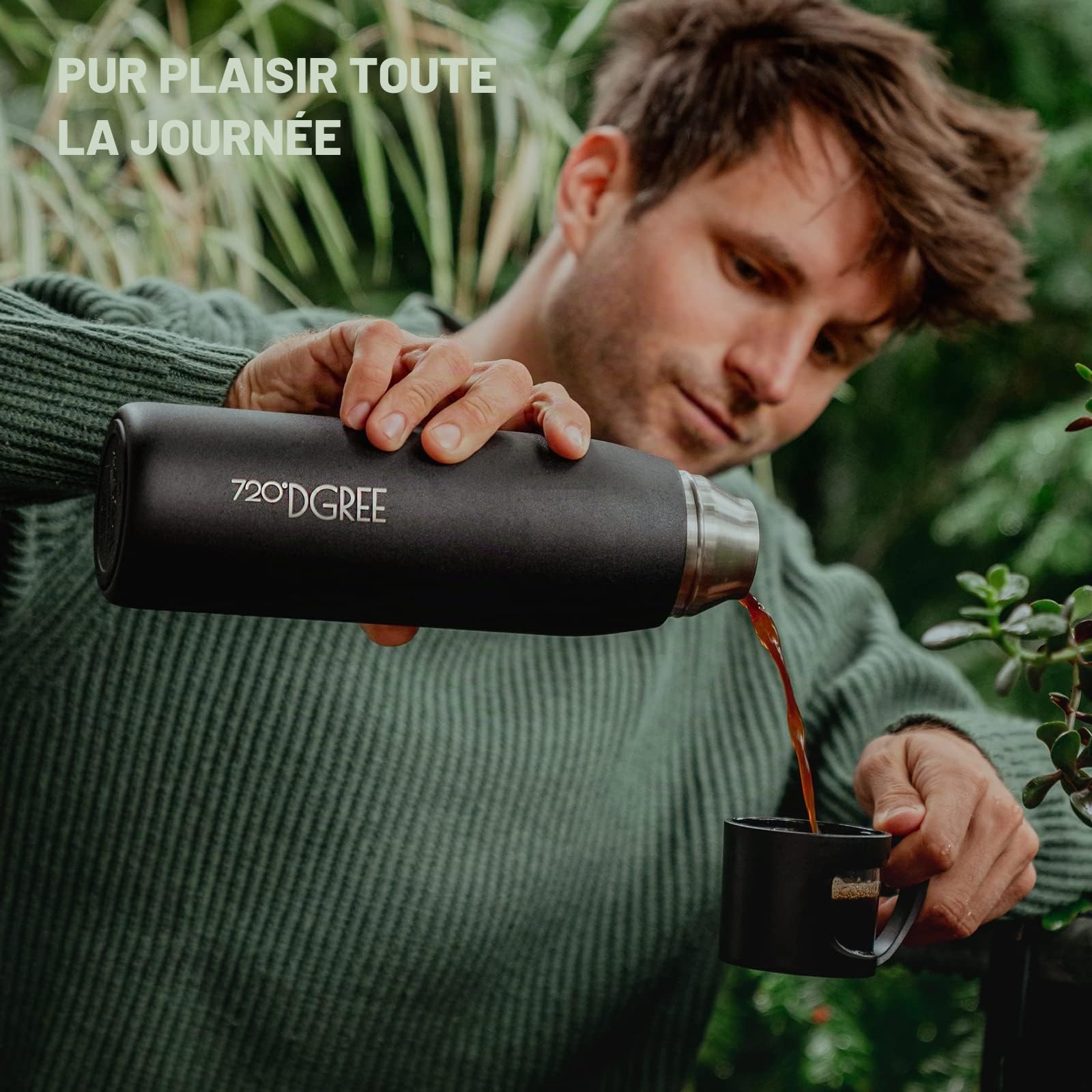 720°DGREE Bouteille Isotherme Follow 450ml, 700ml, 1l | Gourde Thermo Acier Inoxydable | Ideal pour Café et Thé avec Gobelet, Tasse | Boissons Chaudes ou Froides au Travail, Voyage, Ecole