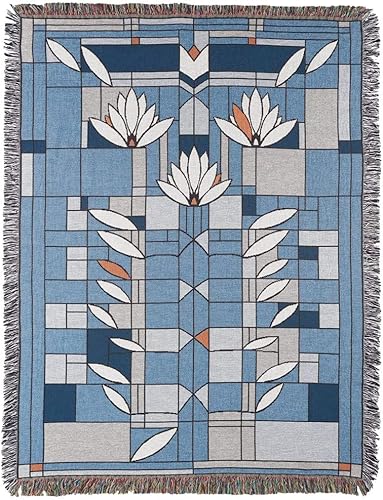 Uniart Frank Lloyd Wright Waterlilies Tapiz Manta Azul