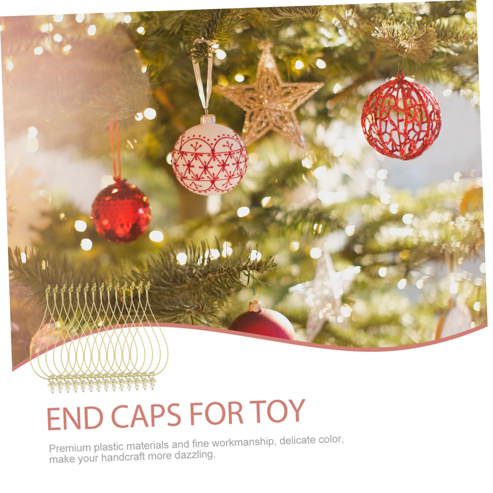 GLSTOY 100Pcs Christmas Ball Caps Durable DIY Pendant Holders for Crafting Ornaments for Handmade and Decorations Lightweight and Versatile Craft Accessories