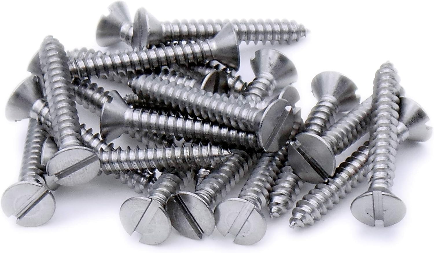 No.8 x 1.25 (4.2mm x 32mm) Slot Countersunk Self-Tapping Screw - Stainless Steel (A2) (Pack of 20), 4.2x32 - A2(20)