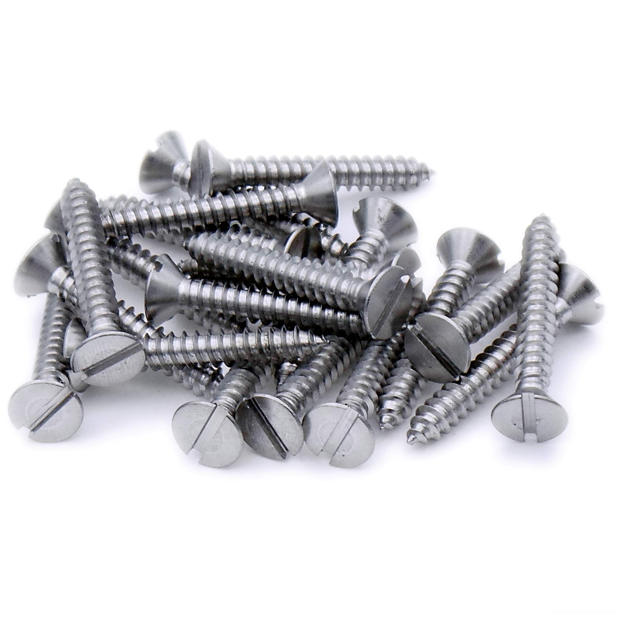 Singularity Supplies No.8 X 1.25 (4.2Mm X 32Mm) Slot Countersunk Self-Tapping Screw - Stainless Steel (A2) (Pack Of 20)