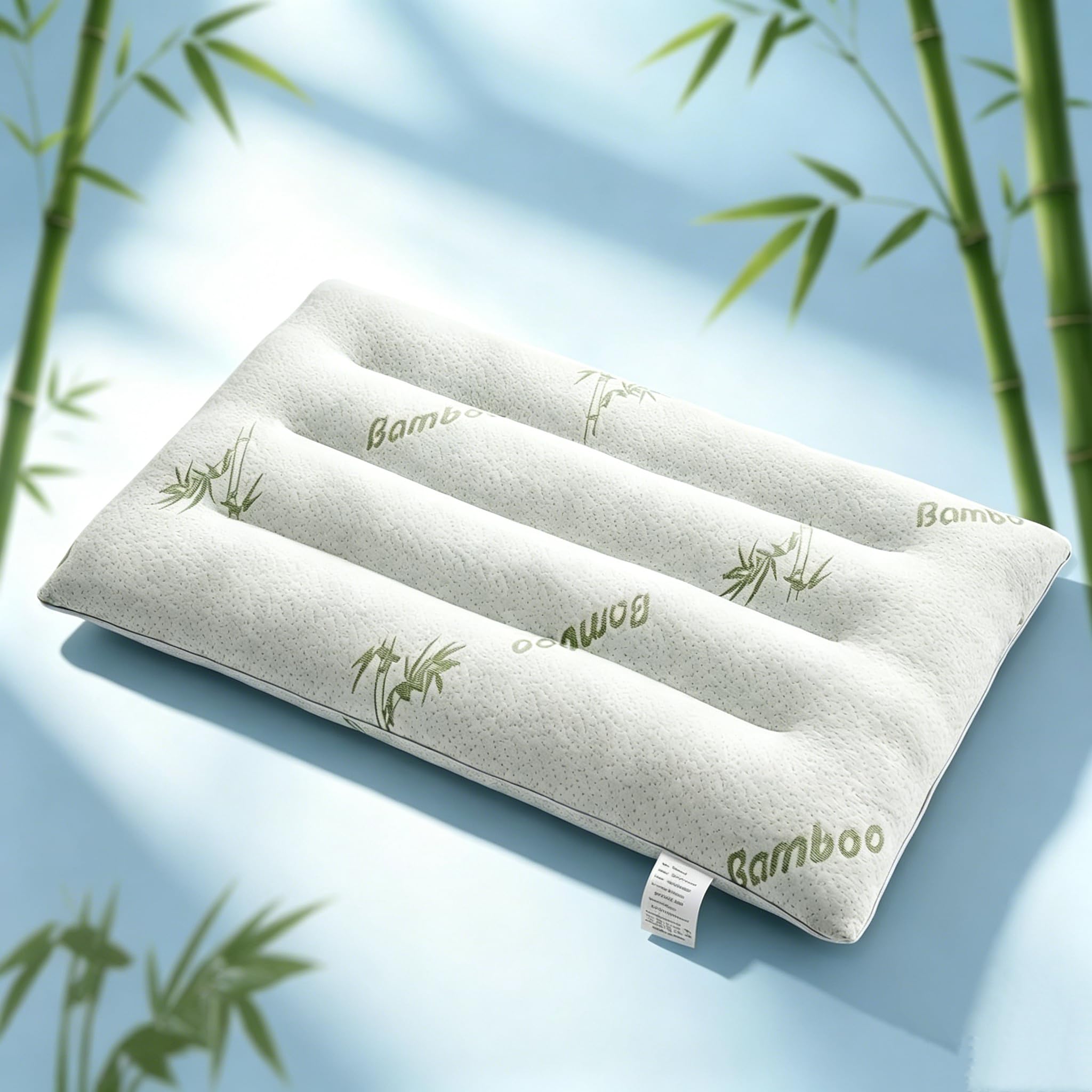 Photo 1 of SWTMERRY Ultra Thin Pillows, Flat Pillows for Sleeping Thin, 7D High Support 2.5 inch Height Slim Bed Pillows for Stomach Sleeper, Rayon Derived from Bamboo