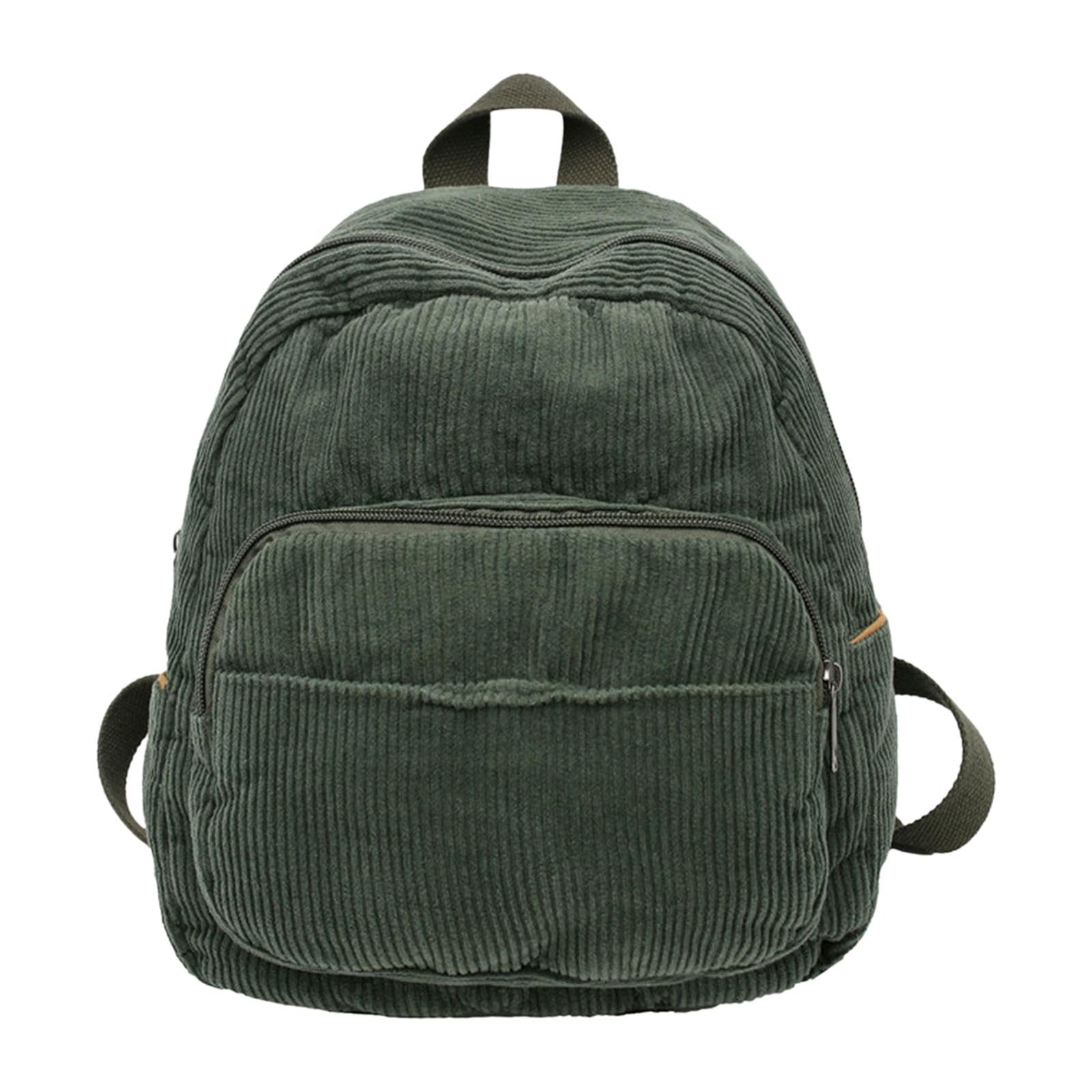 urjix ™ Fashion Backpack for Teen Girls Corduroy Rucksack for Party Shopping Green-picture-29
