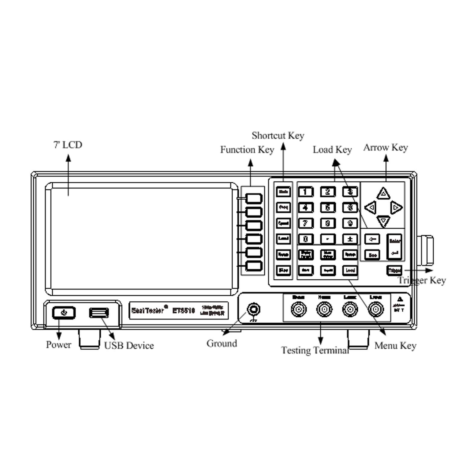 Medidor LCR, Medidor LCR de escritorio digital ET3502 Puente alta precisión +/- 0.05% Precisión, rango medición 10Hz ~ 200KHz, pantalla 6 1/2 dígitos continuamente 200-240V