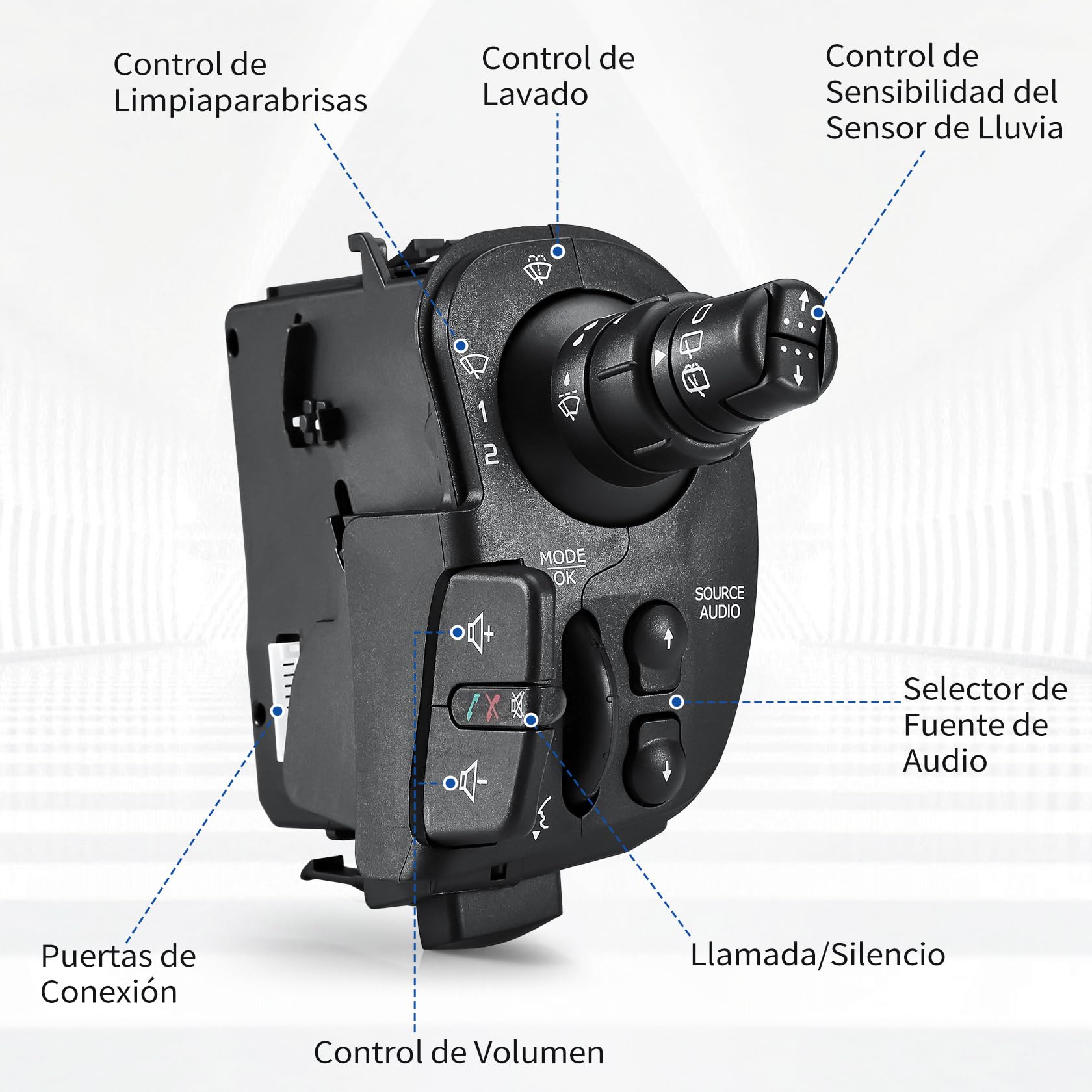 Mando Limpiaparabrisas Clio 3, Interruptor Limpiaparabrisas para Modus, Mando Parabrisas, 8201590631, 7701068115, 8201359195