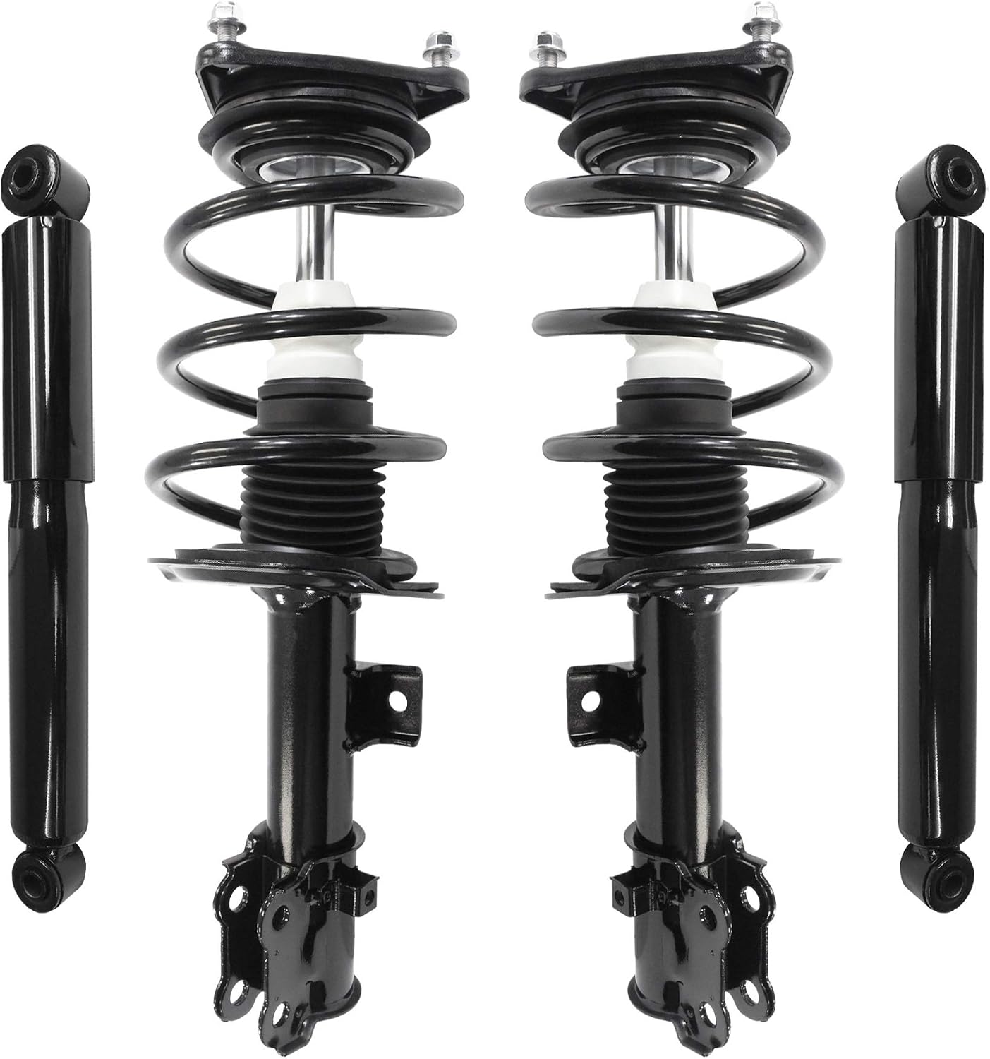 UNITY AUTOMOTIVE 4-11187-259180-001 Front and Rear Replacement Complete Strut Assembly Shock Kit Fits 2014-2017 Kia Forte