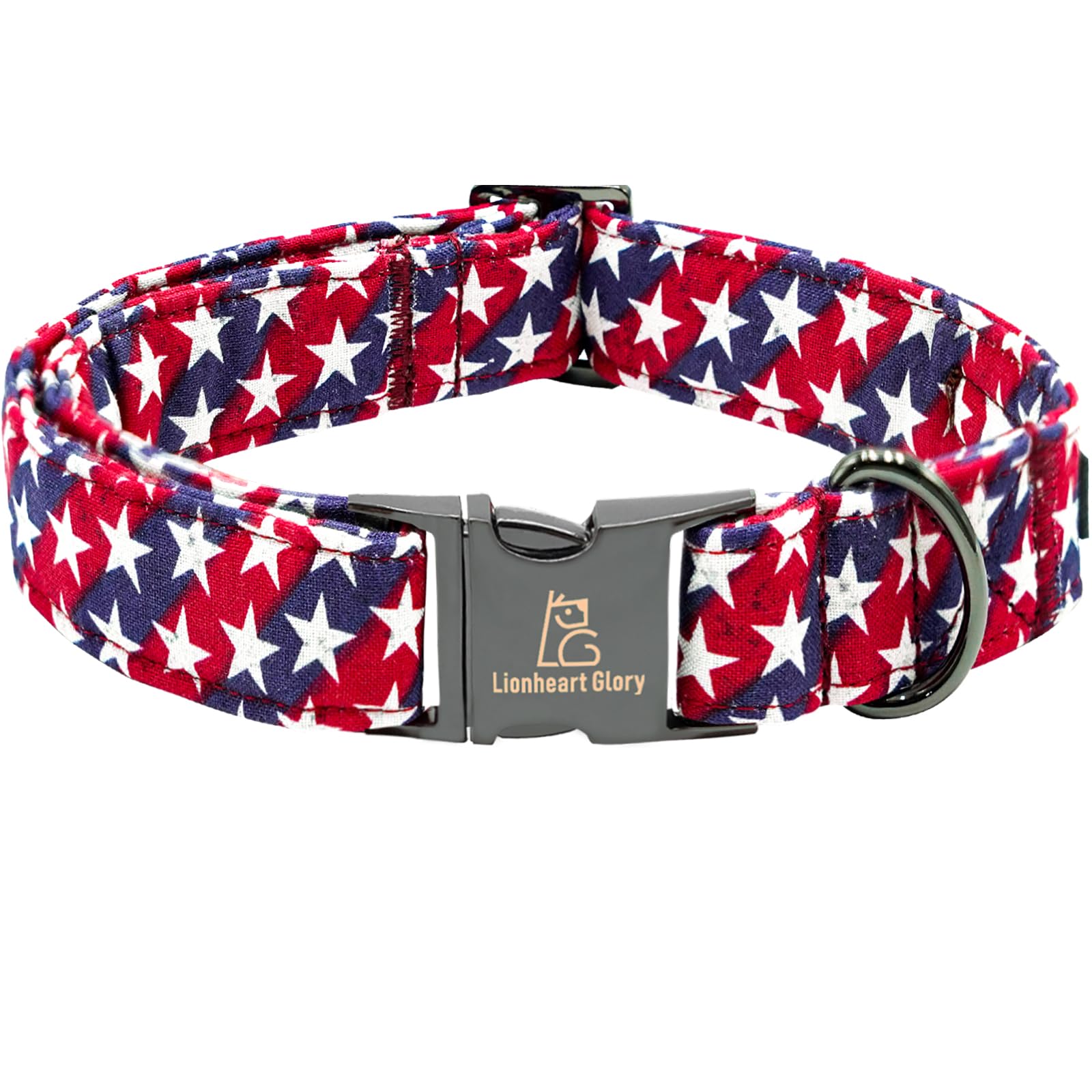 Lionheart glory American Flag Dog Collar, 4 of July Independence Dog Collars Heavy Duty Adjustable Patriotic Collar for Large Dogs Pet Gift Summer Pet