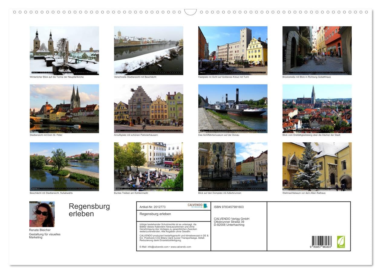 Regensburg erleben (Wandkalender 2026 DIN A2 quer), CALVENDO Monatskalender: Faszinierende Ansichten einer historischen Stadt (CALVENDO Orte)
