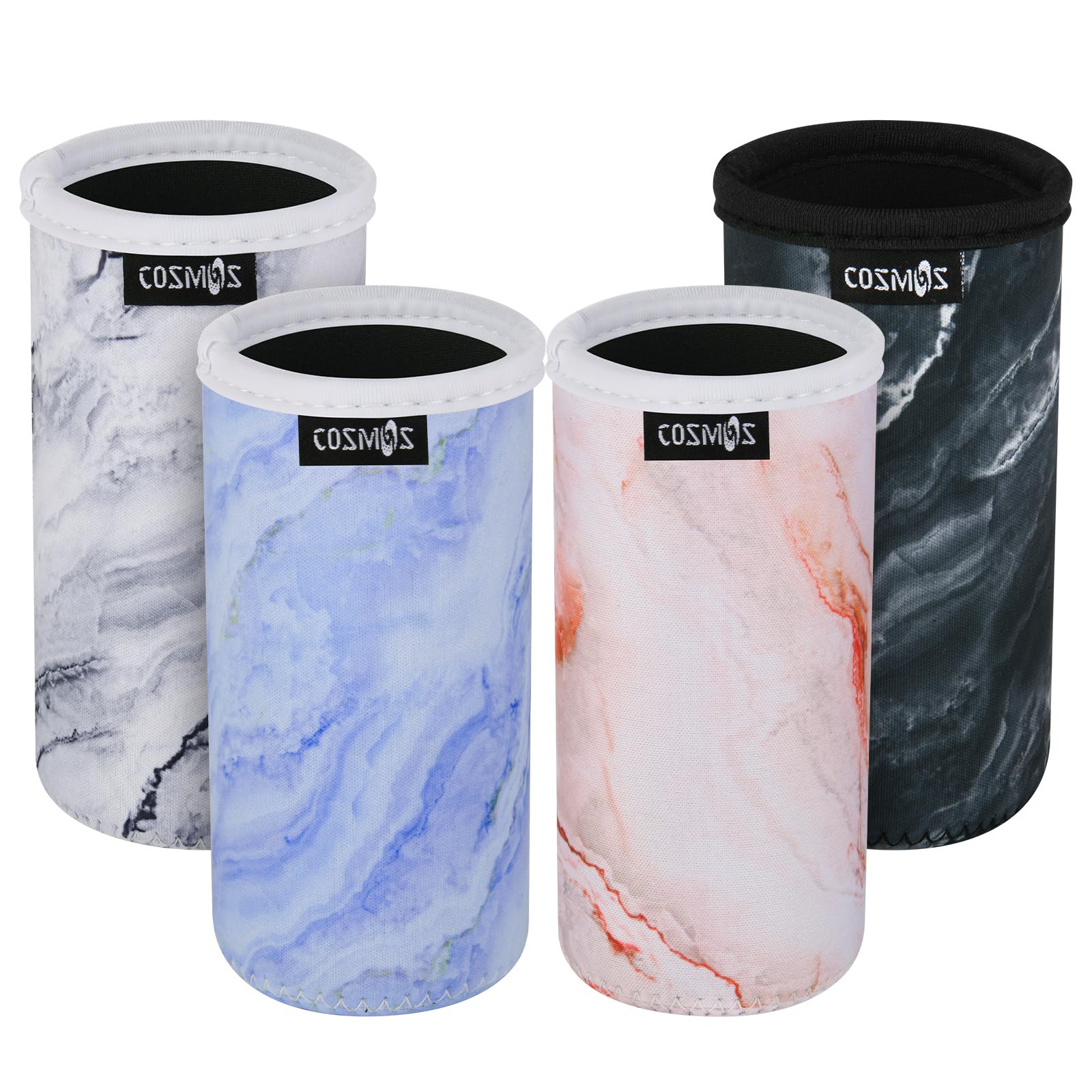 Manchons isolants minces en néoprène Cosmos pour canettes de 400ml motif marbré x4