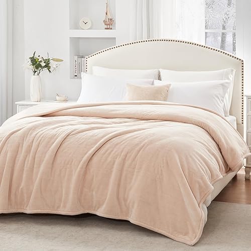 Miniatura 7 de Sealy Manta eléctrica tamaño matrimonial, manta térmica de franela con 10 niveles de calefacción y apagado automático, lavable a máquina, beige, 80