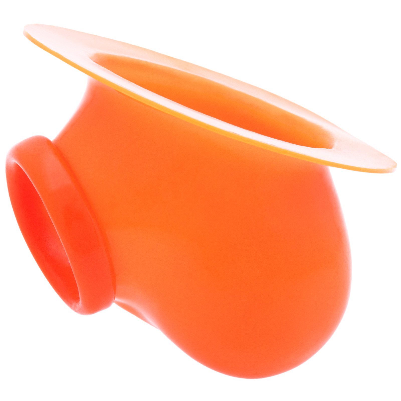 Sleeve con anillo de pene de 3.5 cm flexible y funda de látex Ben naranja 7