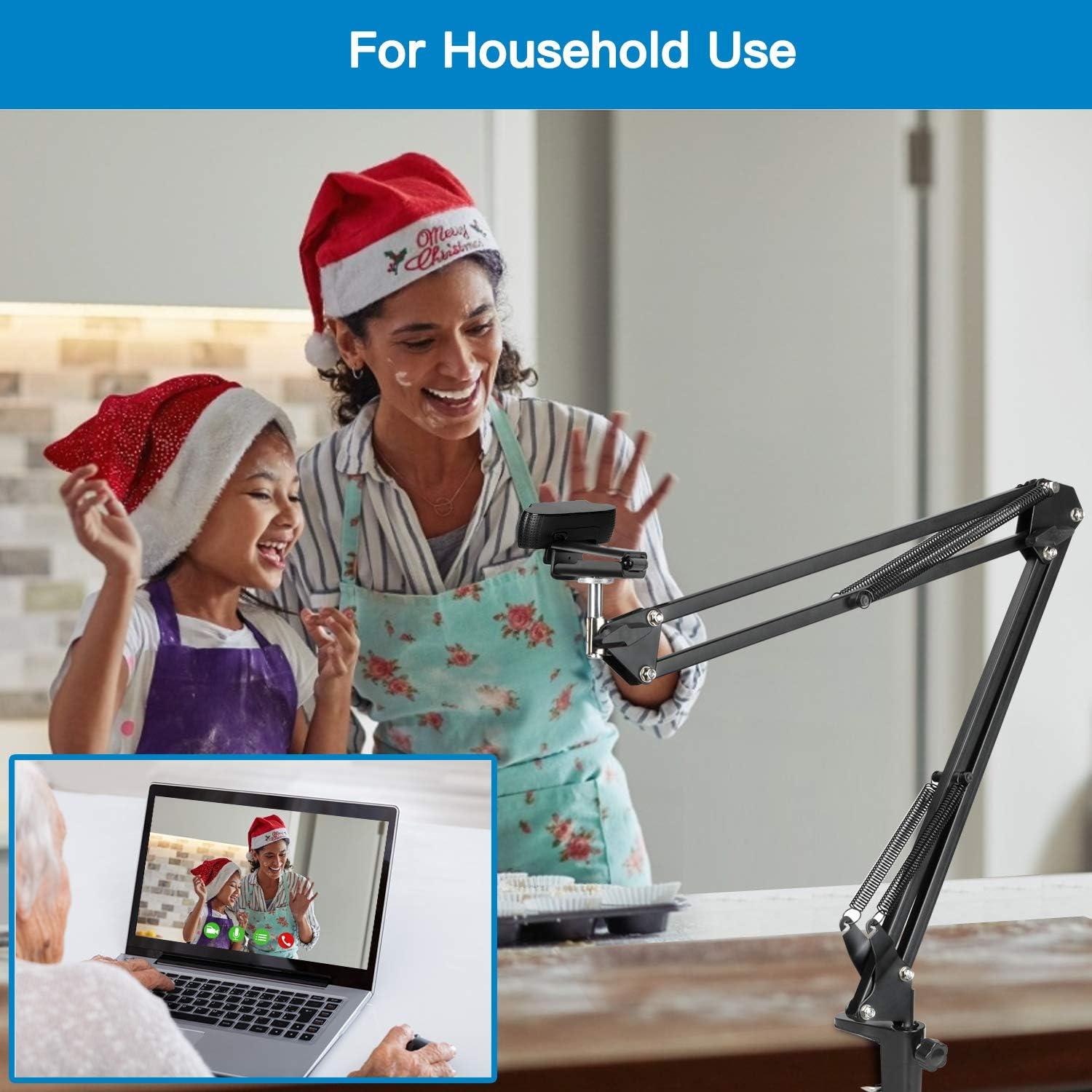 Webcam Stand - 14 Inch Suspension Scissor Durable Bracket with Aluminum Desk Clamp Mount - Built-in 1/4" Screw for Logitech Webcam C930e,C930,C920, C922x,C922, Brio 4K, C925e,C615 by Pipishell-PIWS03