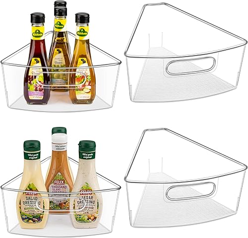 Miniatura 10 de Lazy Susan - Contenedores organizadores de gabinete para esquinas de 262832 pulgadas de diámetro, contenedor de almacenamiento de plástico para