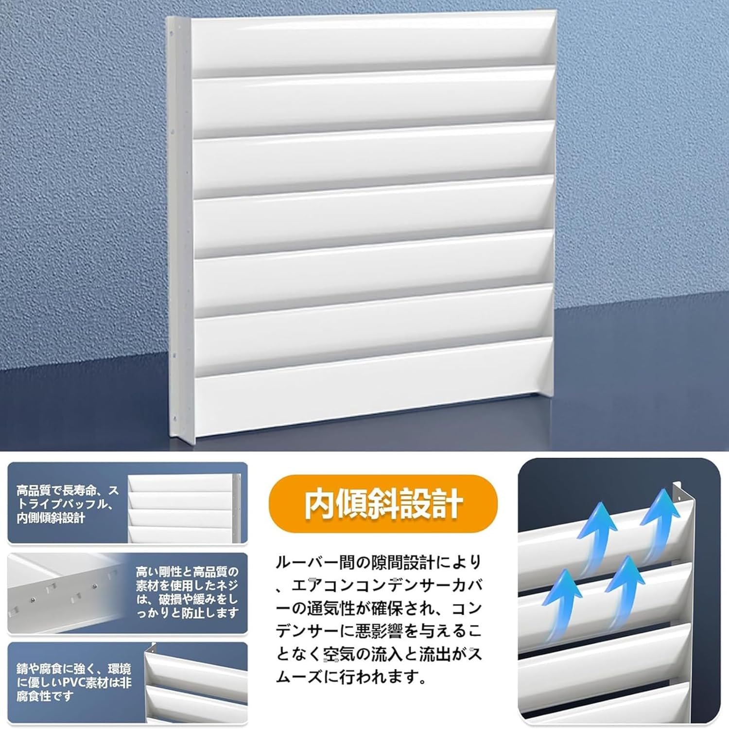 室外機ルーバーエアコン 室外機 風向き調整板 エアコン 機 PVC素材 機ルーバー 上向き 風向調整ガードレールは 機 ー 直接吹き
