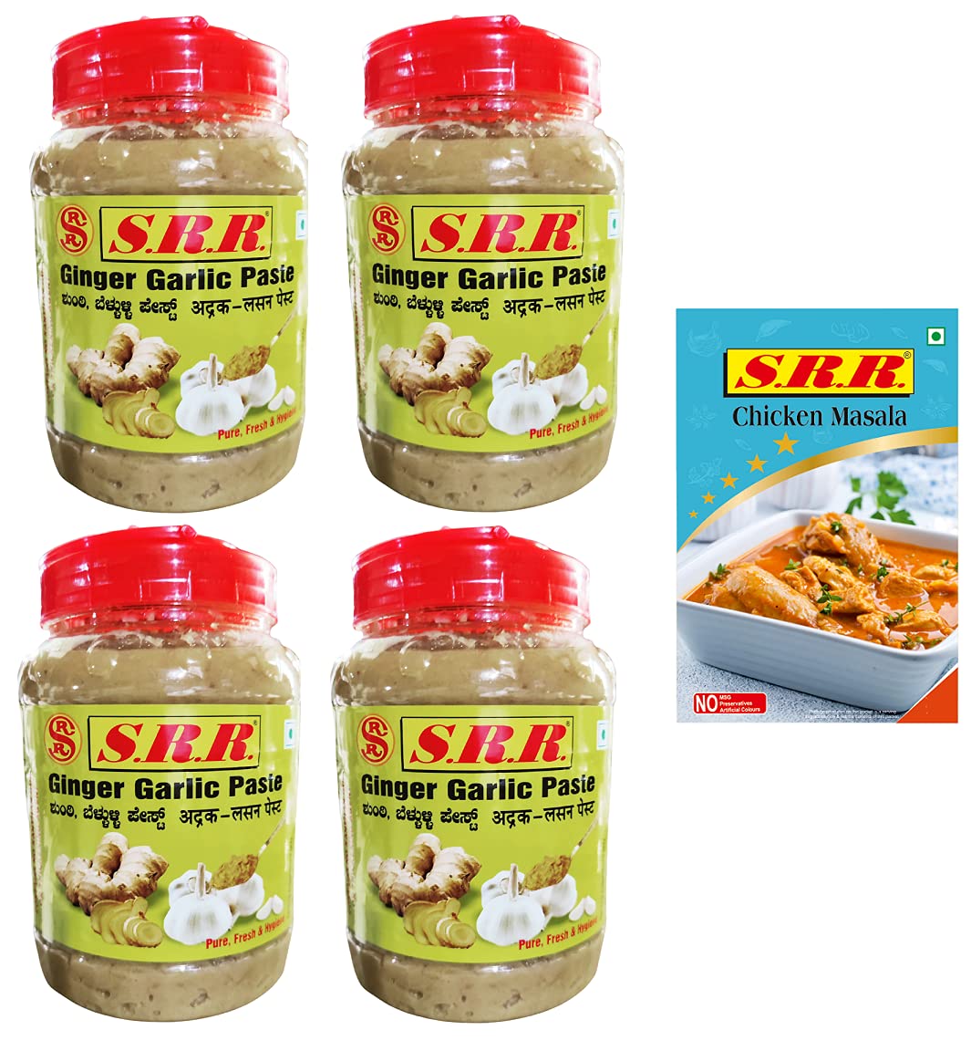 SRR Ginger Garlic Paste 500 Grams x 4 Packs Total 2 kg No Artificial Colors or Flavors adrak lahsun (B0948WCFZZ) Amazon Price History, Amazon Price Tracker