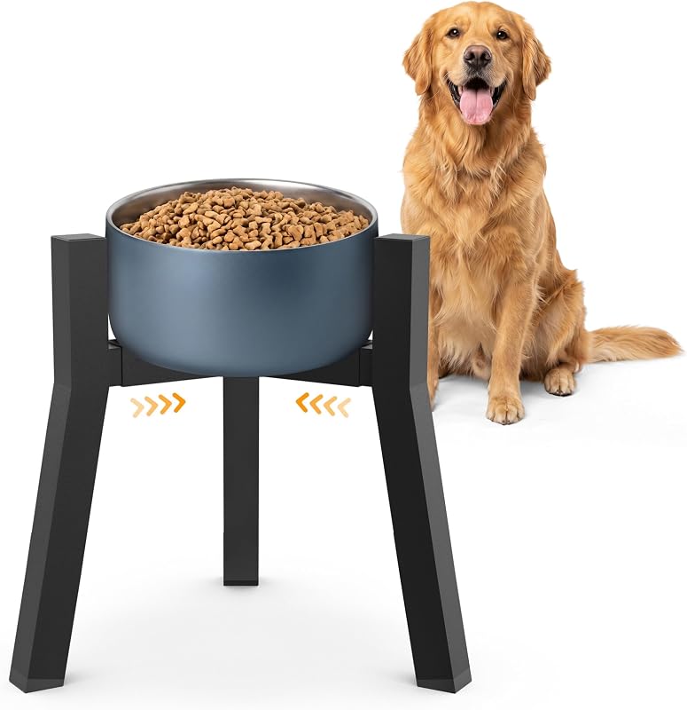 Comedouro Elevado Ajustável para Cães, Suporte Metálico para Tigela, 20,32 cm, Kigaro