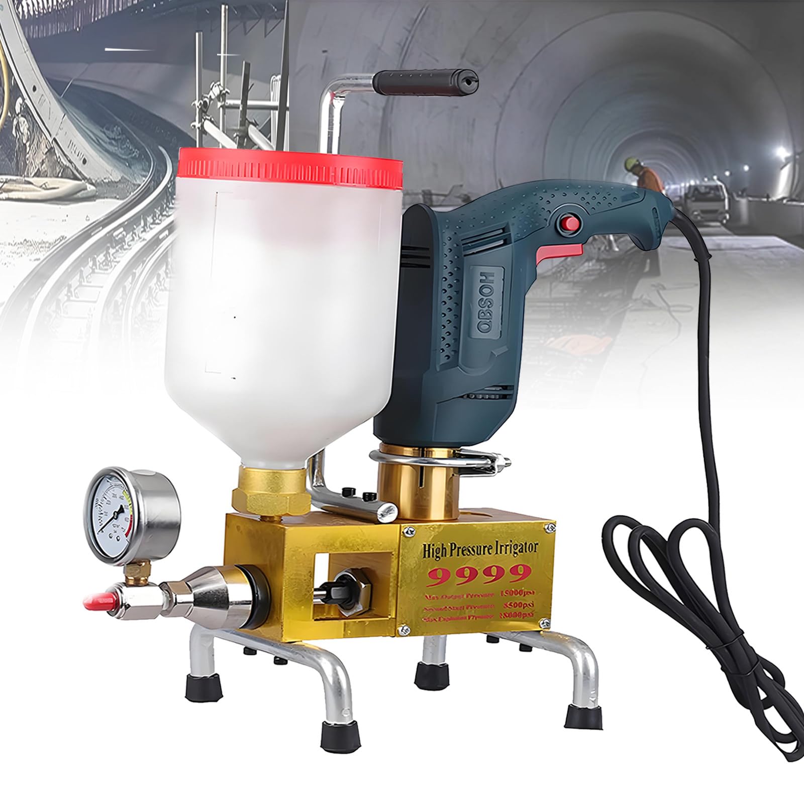 Máquina De Lechada De Alta Presión 1100w – Bomba De Inyección De Resina Epoxi,Reparación De Grietas De Hormigón Y Fugas,Ideal para Juntas De Suelo Y Techos Practical