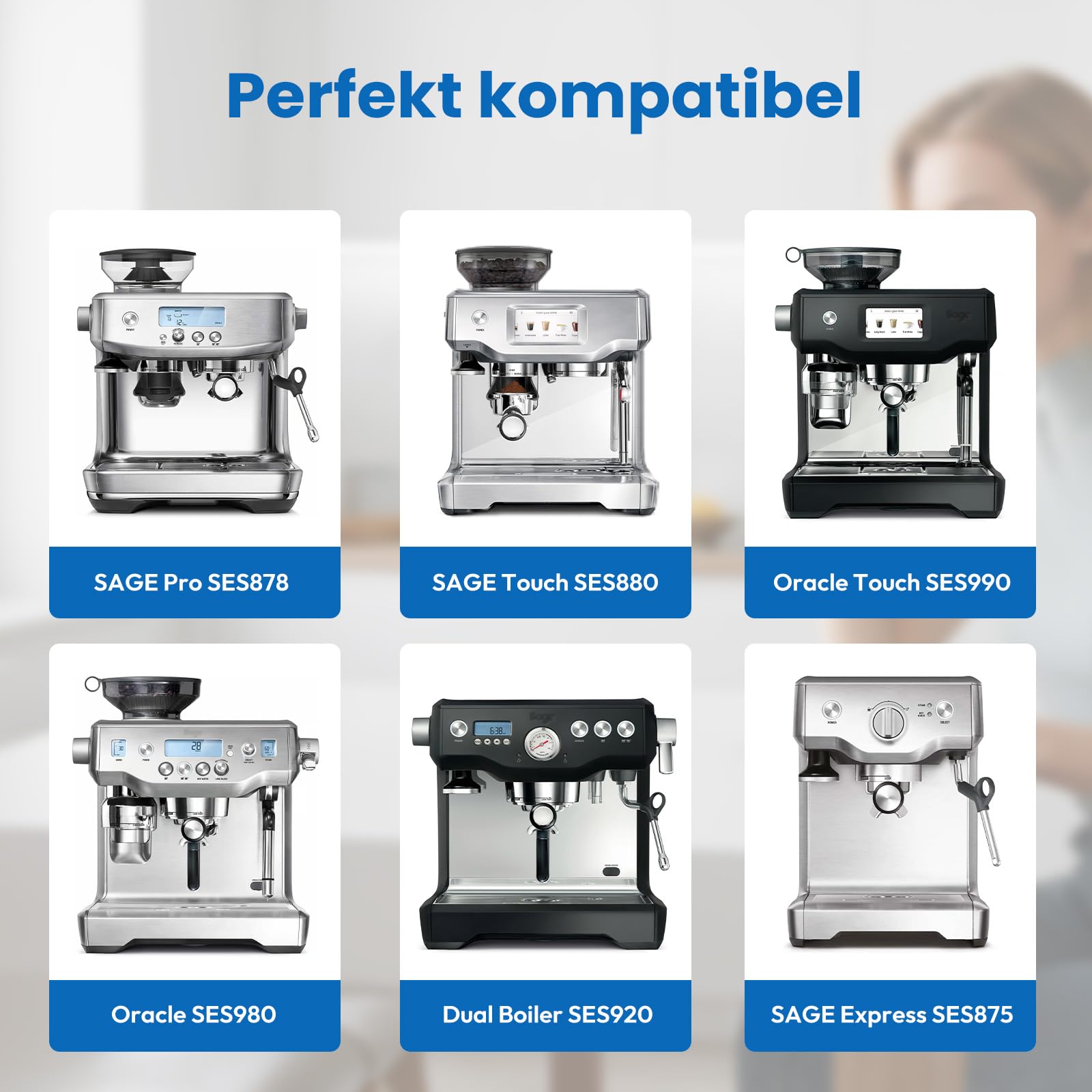 Filswa Wasserfilter für Sage Kaffeevollautomat – Kompatibel mit Barista Express Impress Pro Touch Oracle Jet The Barista Dual Boiler – Filter für SES810/875/880/920/980/990, BES008, BES878