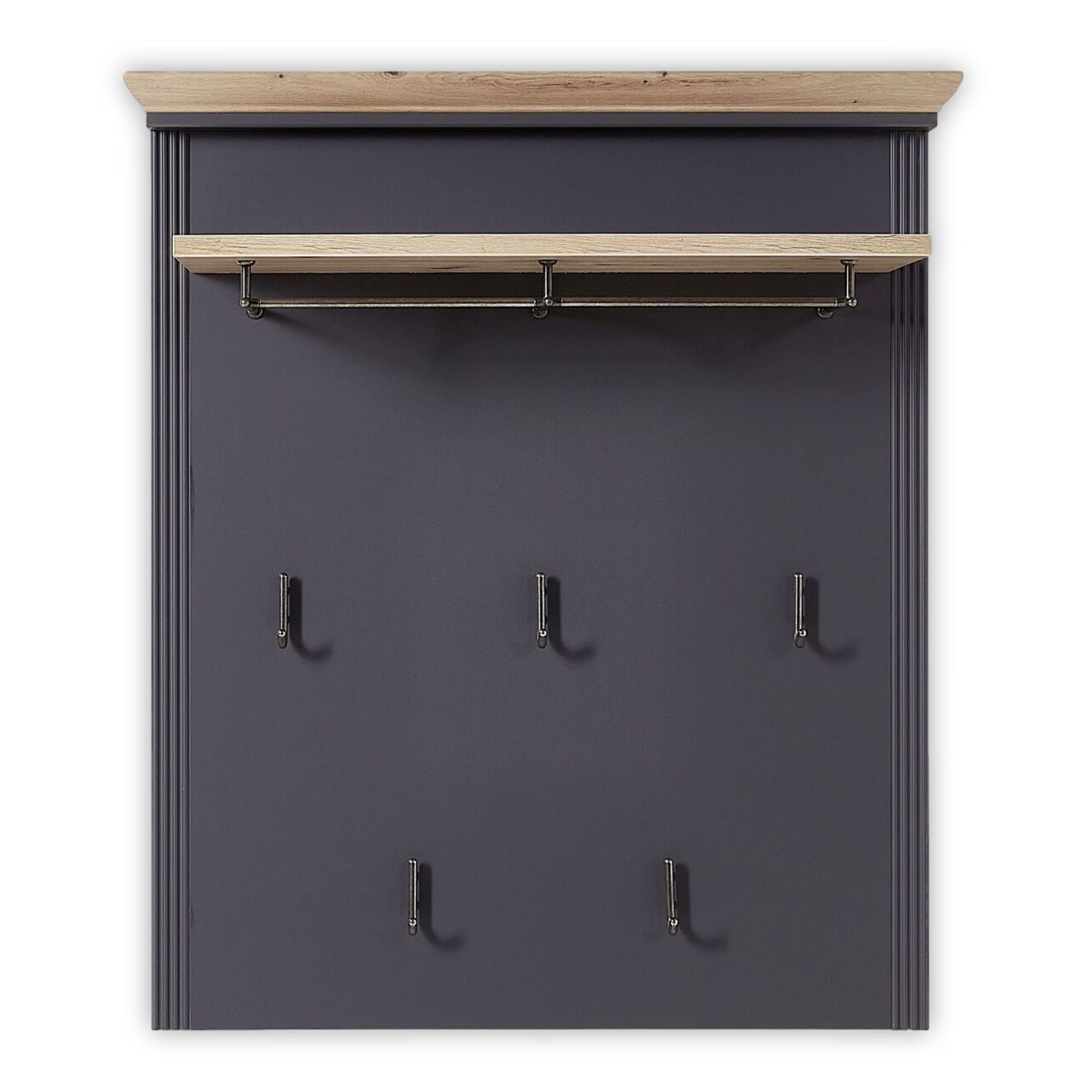 Stella Trading - 1 appendiabiti compatto, bianco opaco effetto cemento, 100 x 190 x 26 cm