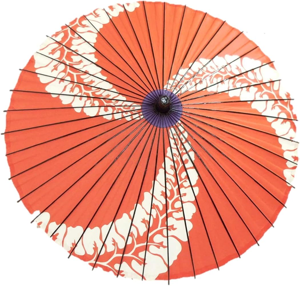 Amazon | 和傘 踊り傘 舞傘 紙傘 赤三葉藤花 上品 | レインウェア 通販
