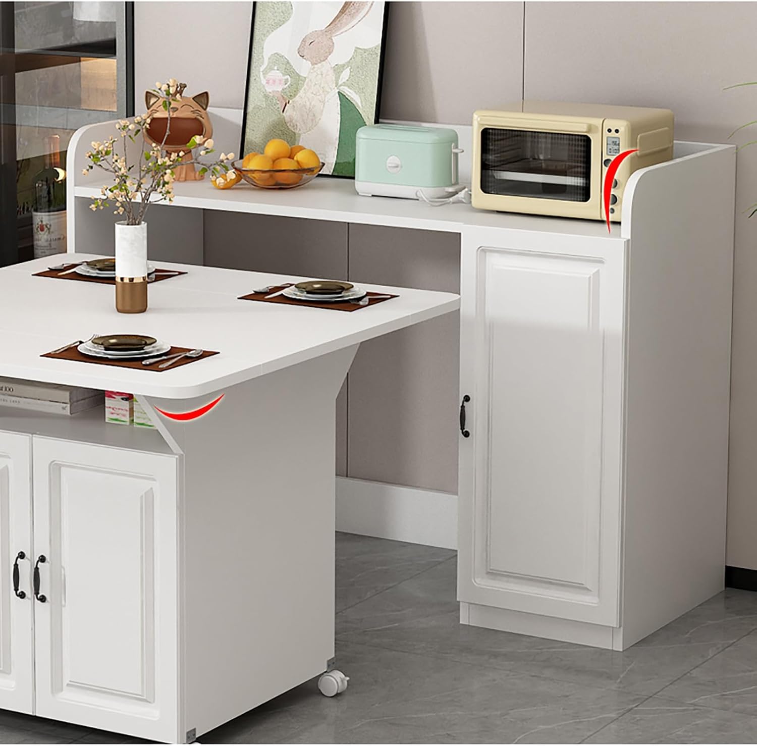 折り畳み式 カウンターキャビネット ワインラック 引き出し収納つき