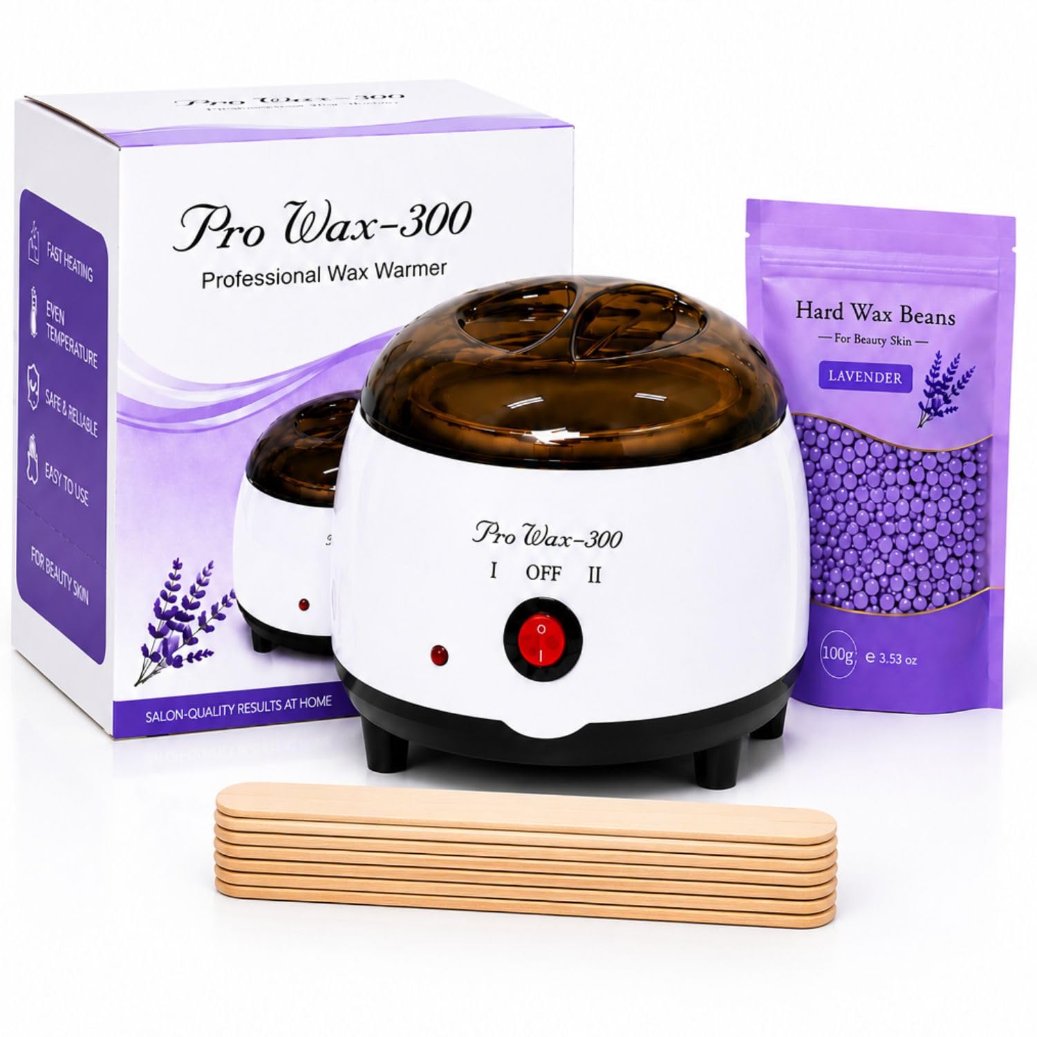 Premium Wax For Women Wax Heater Machine Combo 100gm Brazilian Stripless Formula for Face & Body with Spatula, Ideal for Upper Lips, Chin, Cheeks, Hairline, Bikini & Legs, Automatic Heating (Wax heater + Combo)