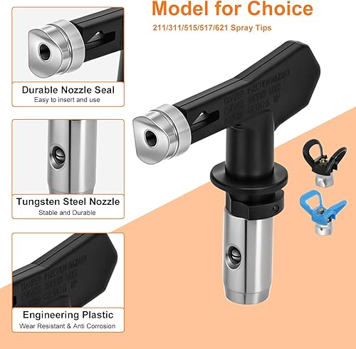 Miniatura 3 de Kit de 26 pistolas pulverizadoras de pintura sin aire, pistola de pulverización sin aire de alta presión de 3600 PSI con manguera de alta presión de