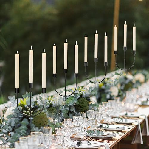 Miniatura 4 de Sziqiqi Candelabros modernos para velas  Candelabro negro mate para Halloween Decoración de velas cónicas de mesa para el hogar, candelabros