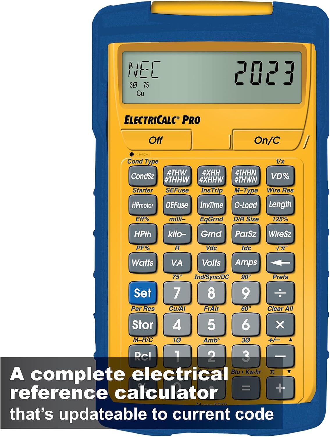 Calculated Industries 5070 ElectriCalc Pro Electrical Code Calculator | Updateable and Compliant with NEC 1996 to 2023 | Electrical Contractors, Estimators, Engineers, Electricians, Lighting Pros Small