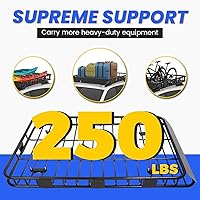 Vista 2 de ECOTRIC 59" x 39" x 5.1" Portaequipajes universal ajustable para techo, canastilla de carga con extensión, de acero resistente, para la parte